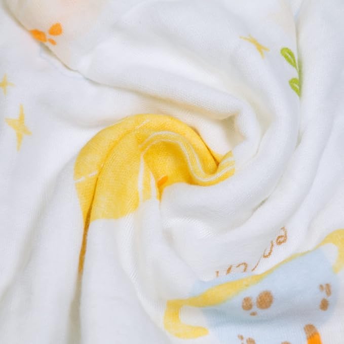 FOOK FISH Muslin Burp Cloths Large 20''x10'' 10 Packs for Baby Spit Up Cloths for Newborn,Absorbent,Soft,Large,6 Layers Baby Burp Rags,Unisex,for Boys and Girls (Animals)