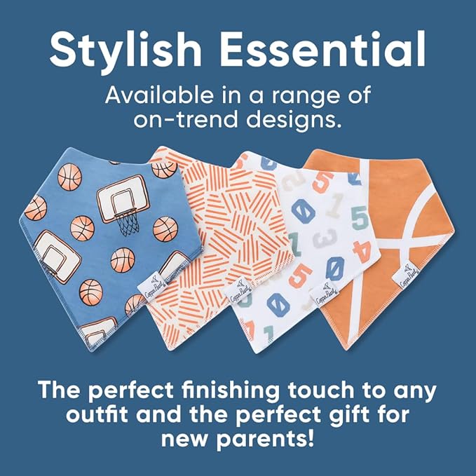 Copper Pearl Baby Bandana Drool Bibs for Drooling and Teething 4 Pack Gift Set Dunk