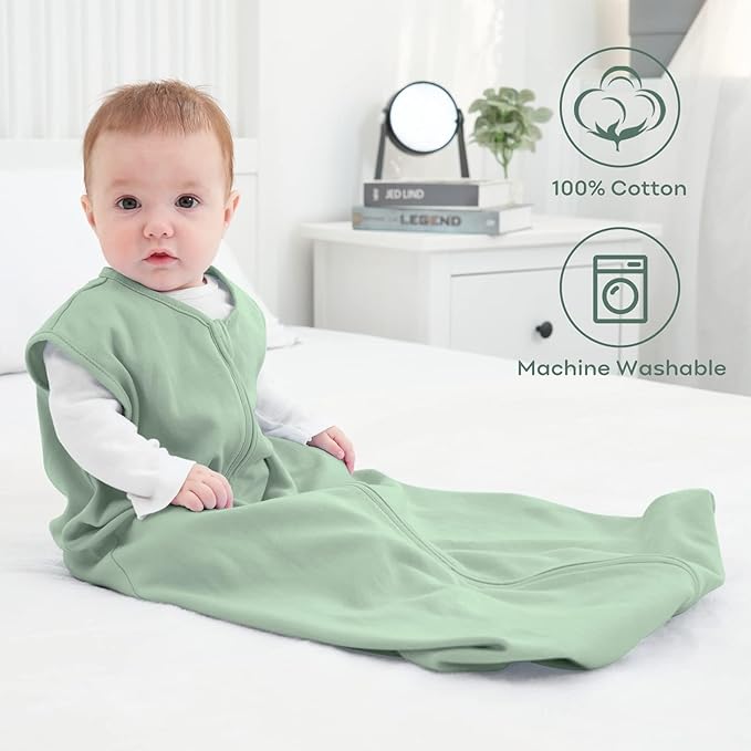 Yoofoss Baby Sleep Sack 0-6 Months 0.5 Tog Wearable Blanket for Baby, 3 Pack 100% Cotton Infant Toddler Sleeping Sack 2-Way Zipper Lightweight Sleep Sack