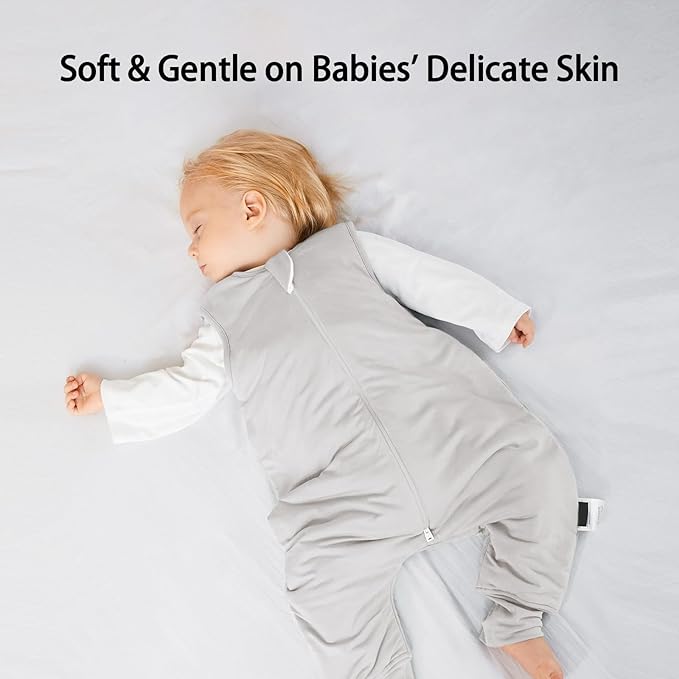 Rayon Made from Bamboo Toddler Sleep Sack with Feet 6-12 Months 1.0 Tog Ultra Soft Toddler Sleeping Sack Baby Sleep Bag Walker Quilted Wearable Blanket with Legs 2-Way Zipper Lightweight