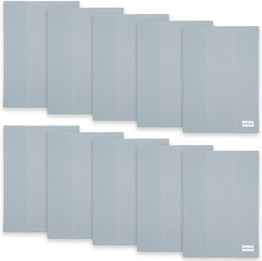 Comfy Cubs Baby Burp Cloths Set (Pack of 10) - Large, 6-Layer, Ultra Absorbent 100% Cotton for Infant Spit-Up, Drool, and Messes - Soft, Gentle, Thoughtful New Born Baby Gifts, Pacific Blue