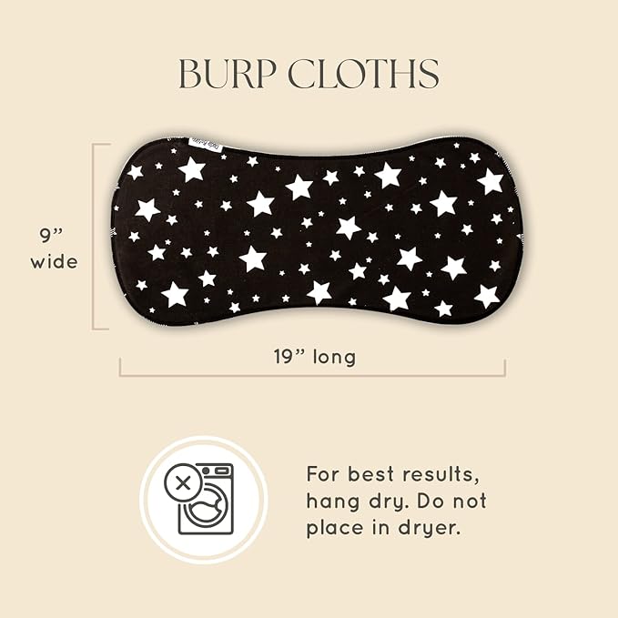 Dodo Babies 5-Pack Baby Burp Cloths - Soft Absorbent Cotton Newborn Essentials Must Haves - Spit-Up Rag & Pacifier Case with Clips - Contoured Fit Boy Burp Cloth Set - 2 Clips & Case Blue/White/Teal