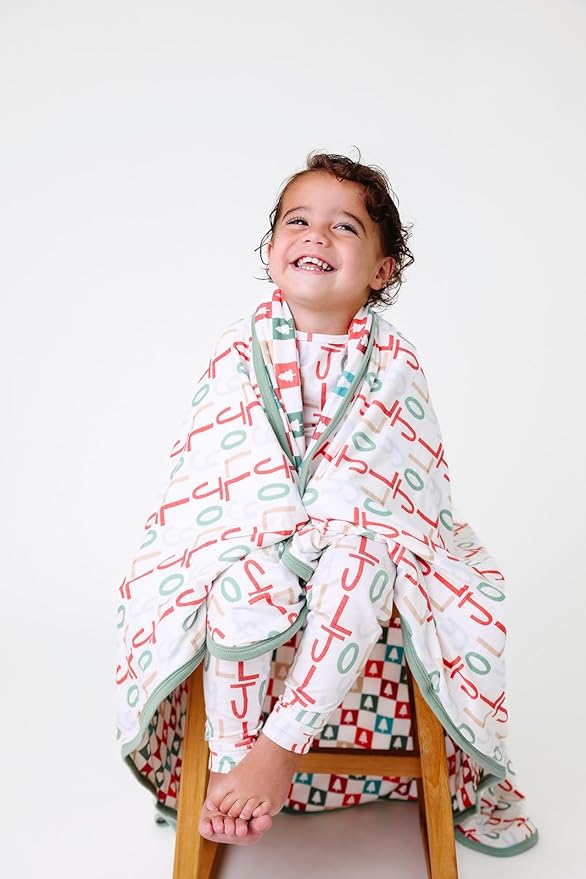 Copper Pearl Large Premium Knit Baby 3 Layer Stretchy Quilt Blanket Jolly