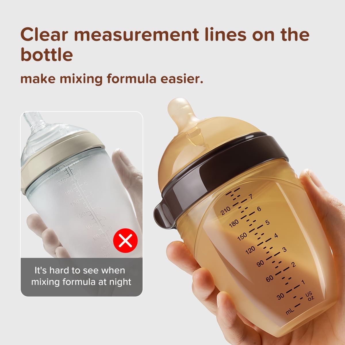 Silicone Natural Breast-Like Bottle with Nipple(10+ Months),8oz，1pack