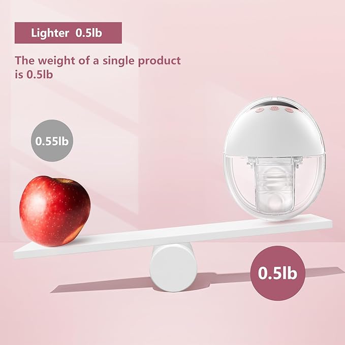 Double Wearable Electric Breast Pump, Hands-Free Breastfeeding Pump with 4 Modes & 12 Levels, Anti-Backflow, LED Display, 10 Breastmilk Storage Bags