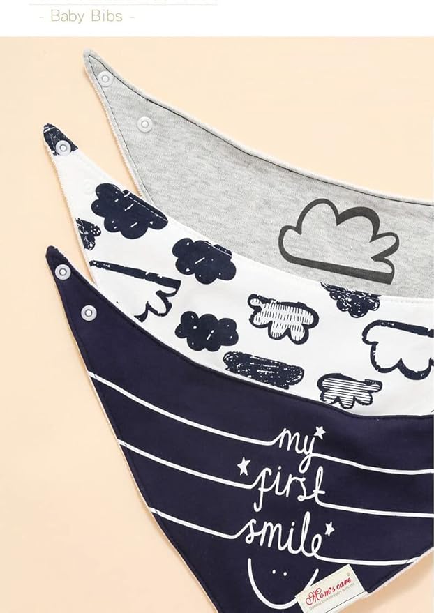JN&LULU 3 Pack Newborn Baby Bibs Bandana Drool Bibs for Drooling Cotton Baby Gifts