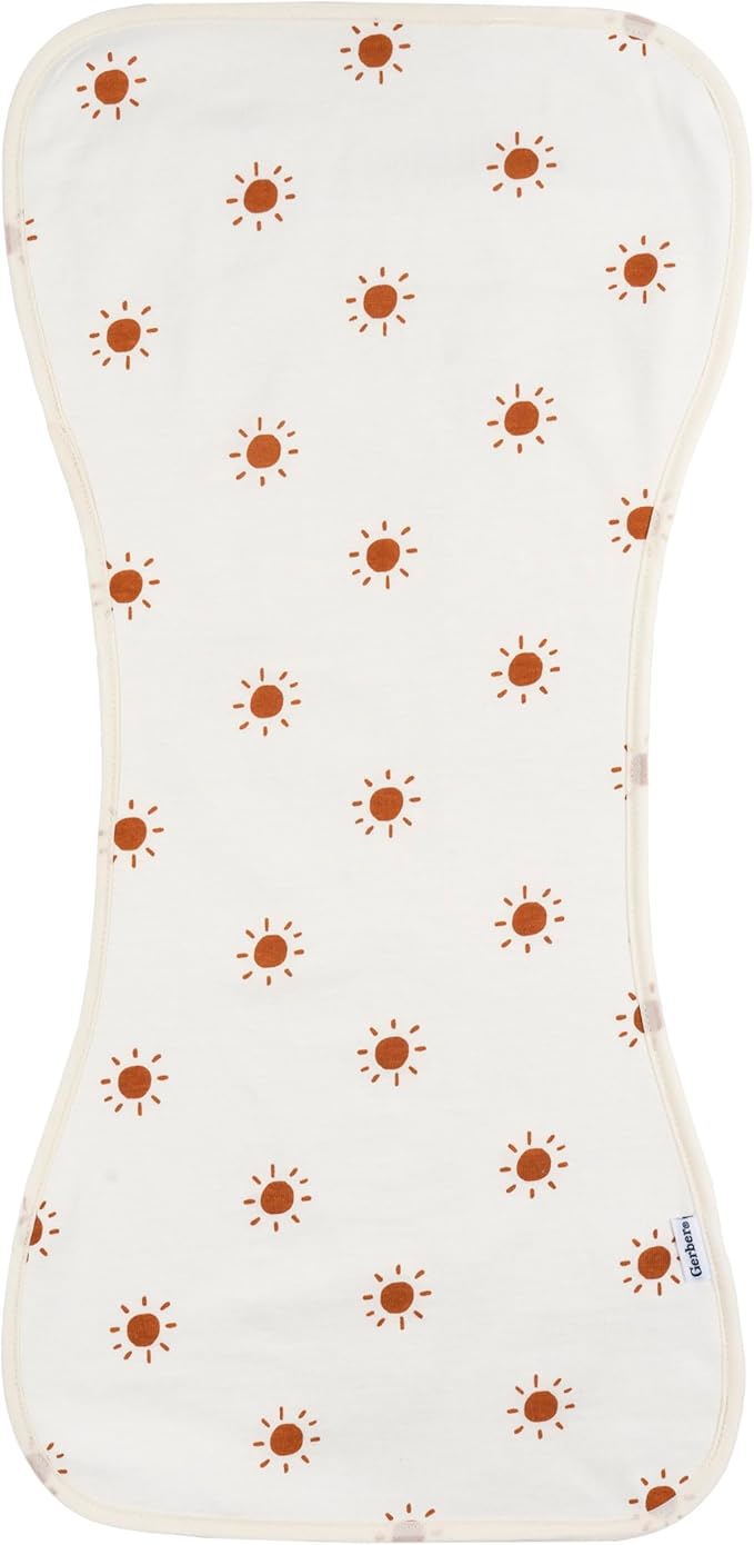Gerber Baby Unisex Burp Cloths Rust Tan, Size 10.5" x 21" (Pack of 60)