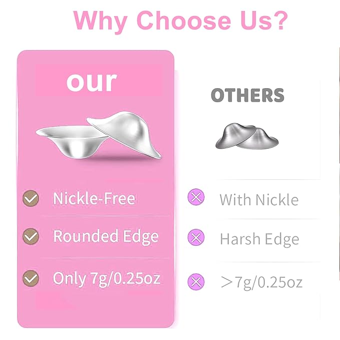 Silver Cups Breastfeeding - Nipple Shield for Nursing Newborn, Nipple Covers for Breastfeeding Essentials, Large Size