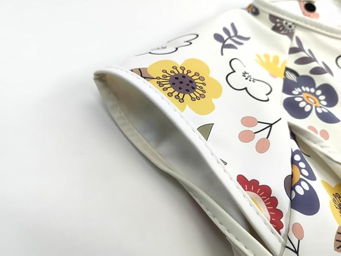 GZMM Waterproof Baby Bibs,Infant Toddler Extra Cover Feeding Bib With Food Catcher,Easy Clean & Washable