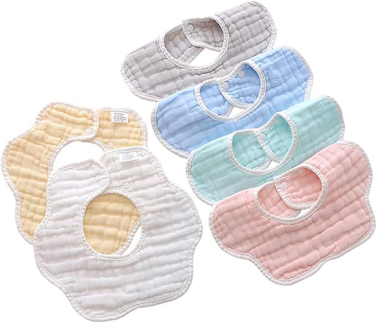 Muslin Baby Bibs for Drooling and Teething Newborn Drool Bibs for Baby Girl Boy