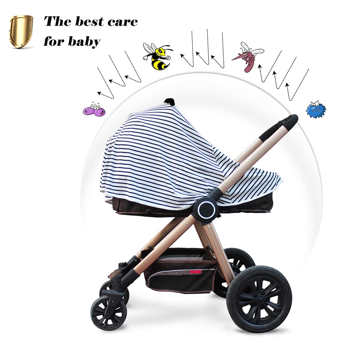 Baby Nursing Cover & Nursing Poncho - Multi Use Cover for Baby Car Seat Canopy, Shopping Cart Cover, Stroller Cover, 360° Full Privacy Breastfeeding Coverage, Baby Shower Gifts for Boy&Girl