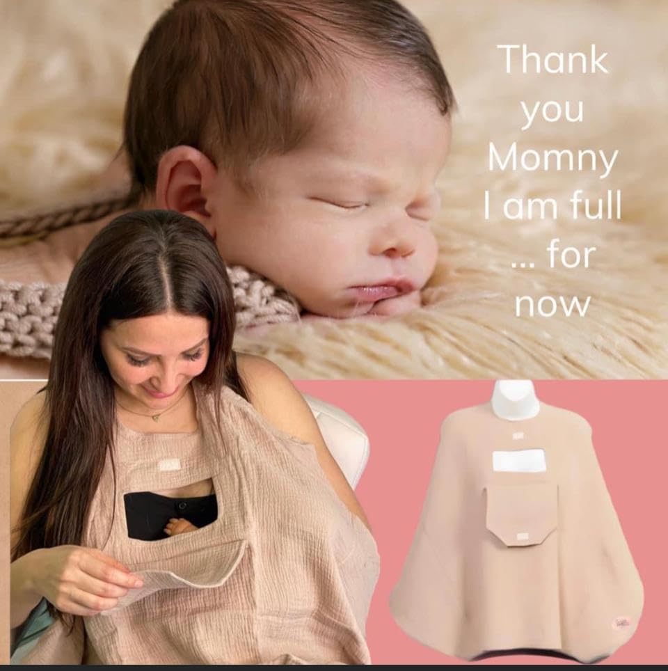 Muslin Nursing Cover for Baby Breastfeeding –Peekaboo Window -100% Breathable Cotton Privacy Nursing Shawl - Multiuse Apron for Moms