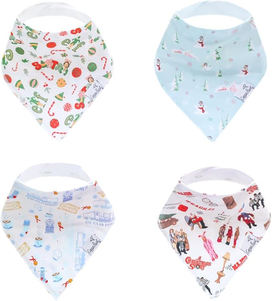 Copper Pearl Baby Bandana Bibs - 4 Pack Soft Cotton Bibs for Drooling & Teething, Absorbent, Adjustable Fit, Many Styles
