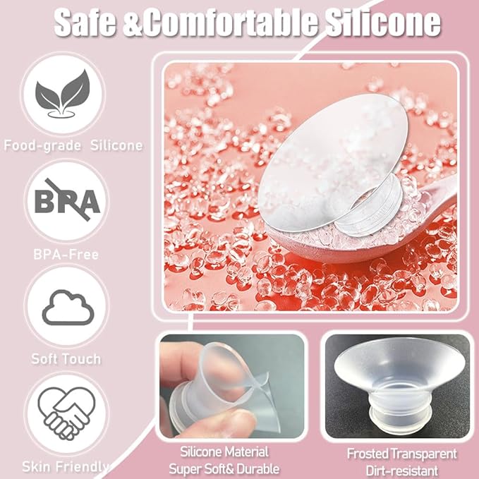 Flange Insert 8PCS 15/17/19/21mm*2Pcs Compatible with Momcozy M9/M6/M5/S12 Pro/V1 Pro/V2 pro, Spectra/Medela/Elvie/NCVI/TSRETE/eufy/Lansinoh/Paruu/MomMed Breast Pump 24mm Shields/Flanges