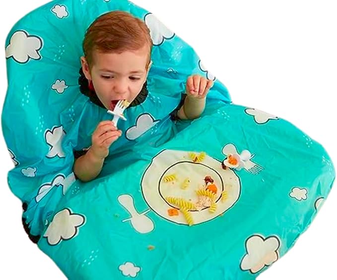 grabease Allover Waterproof Bib for Self-Feeding Infants and Toddlers, Machine Washable, Ages 6-24 Months