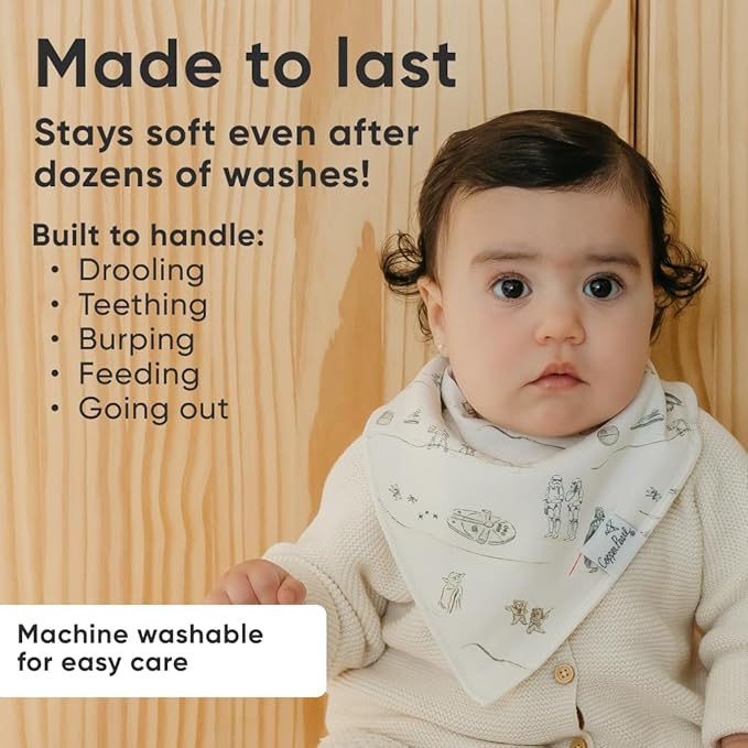 Baby Bandana Drool Bibs for Drooling and Teething 4 Pack Gift Set "Tatooine™" by Copper Pearl