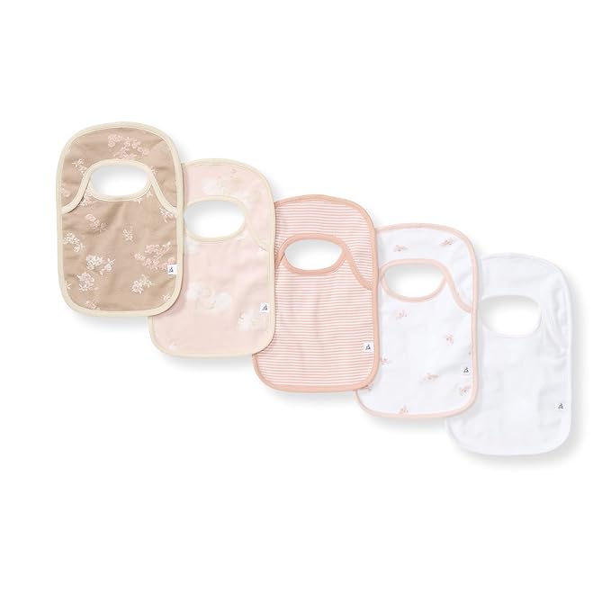 Burt's Bees Baby Organic Baby Bibs – 100% Cotton Newborn Infant Bibs for Baby Boys & Girls