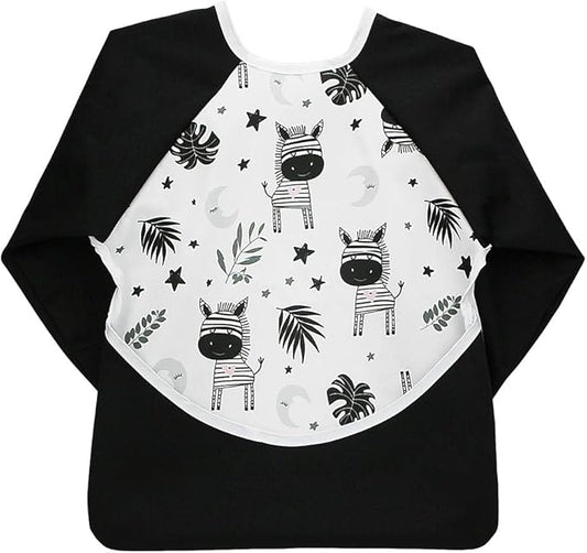 Infant Toddler Baby Waterproof Sleeved Bib, Bib with Sleeves&Pocket, 6-24 Months