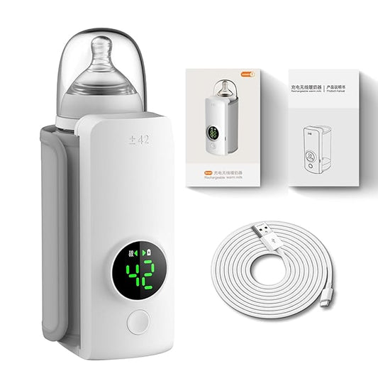 Fast Heating Portable Bottle Warmer,Travel-Easy,18W Fast Charging,6-Speed Temperature Control,Locked-in Nutrition,360 Degree Wrap Even Warming,Ensuring Baby Needs