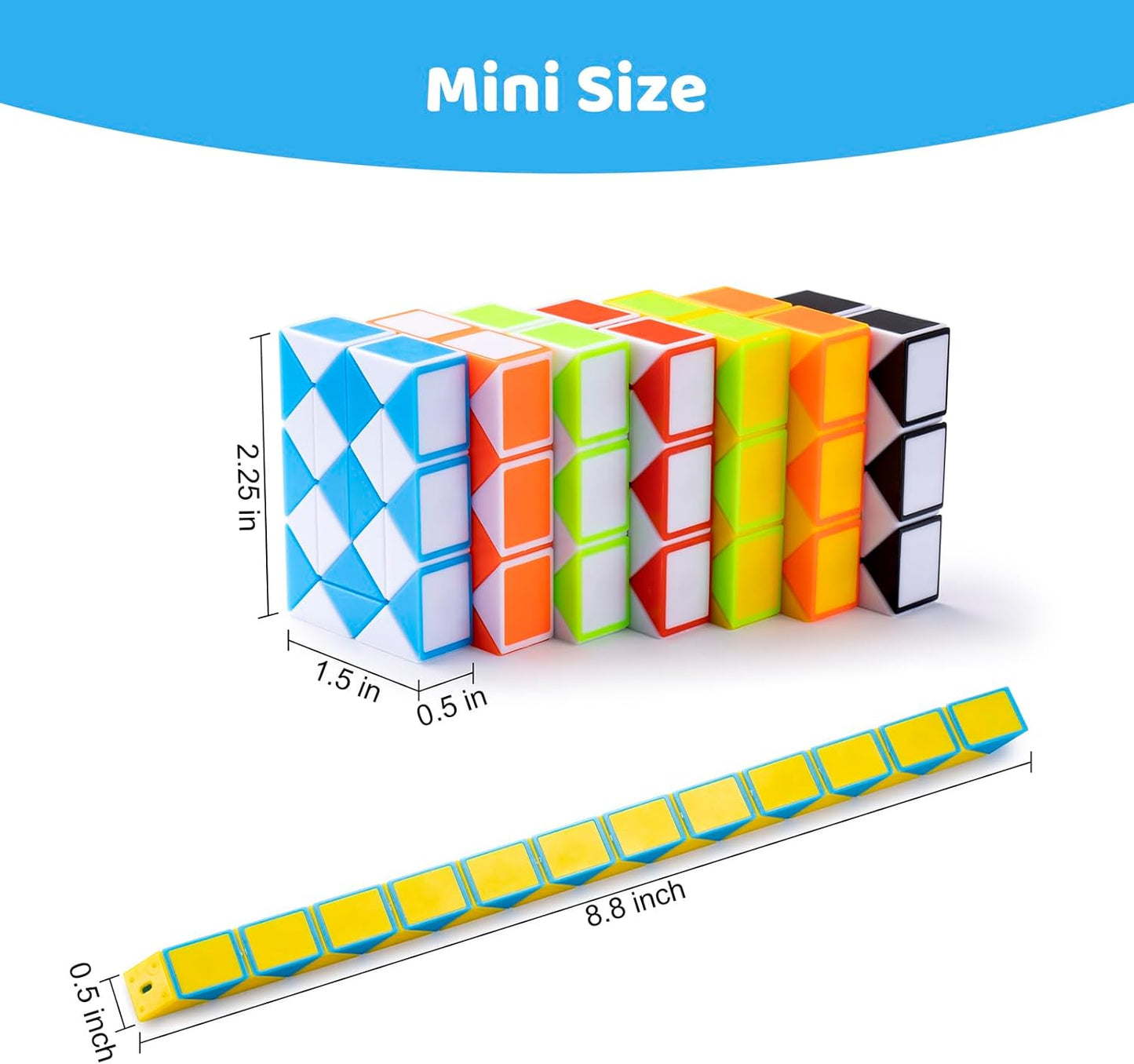 12pcs Party Favors, Fidget Snake Cube Mini Twist Puzzle, Goody Bag Stuffers, Prizes,Classroom Rewards,School,Birthday Gifts Kid,Teens Brain Teasers Speed Cube