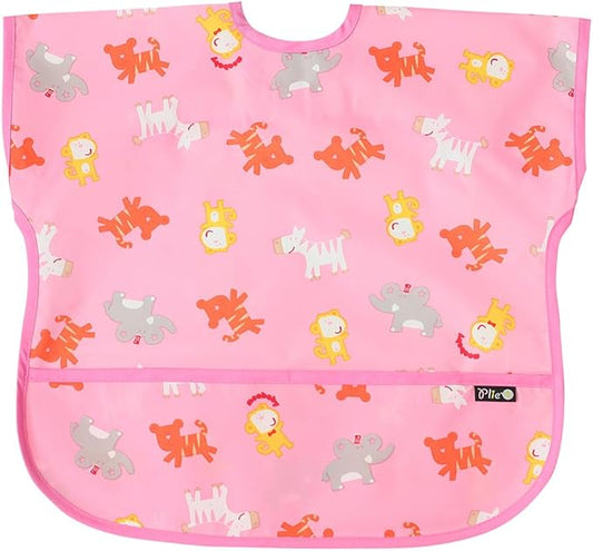 Short Sleeve Waterproof Bib for Toddlers – Feeding Apron for Mealtime, Daycare, Self-Feeding & Messy Play, Baby Bib