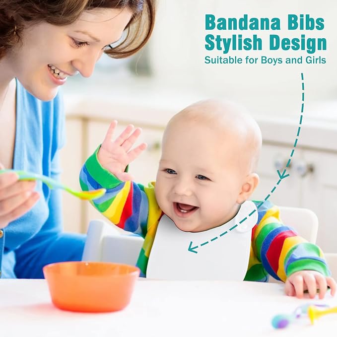 Baby Bibs Soft and Absorbent Organic Cotton Bandana Drool Bibs Set for Boys Girls Newborn 0-36 Months