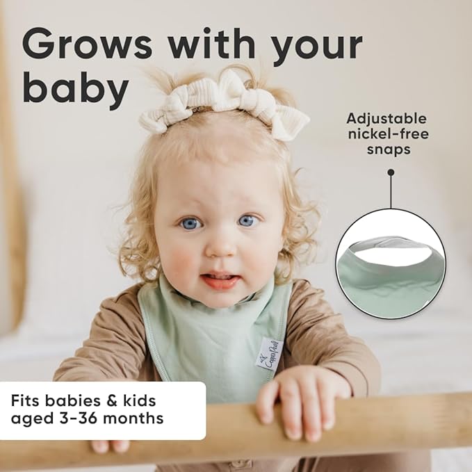 Copper Pearl 4 Pack Soft Cotton Baby Bibs for Drooling and Teething, Absorbent Drool Bibs for Baby Girl and Boy, Adjustable to Fit Newborns to Toddlers, Tons of Styles (Haven)