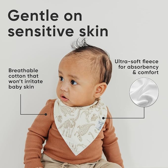 Copper Pearl Baby Bandana Bibs - 4 Pack Soft Cotton Bibs for Drooling & Teething, Absorbent, Adjustable Fit, Many Styles
