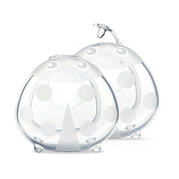 haakaa Ladybug Milk Collector 1.4oz/40ml 2pcs - Wearable Nursing Cups | Soft Breast Shells | Breastmilk Saver |Portable Letdown Catcher for Pumping On The Go Breastfeeding Moms, Protects Sore Nipples