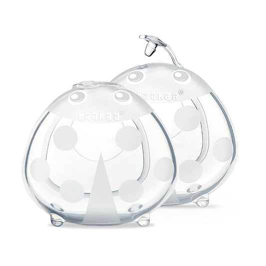 haakaa Ladybug Milk Collector 1.4oz/40ml 2pcs - Wearable Nursing Cups | Soft Breast Shells | Breastmilk Saver |Portable Letdown Catcher for Pumping On The Go Breastfeeding Moms, Protects Sore Nipples