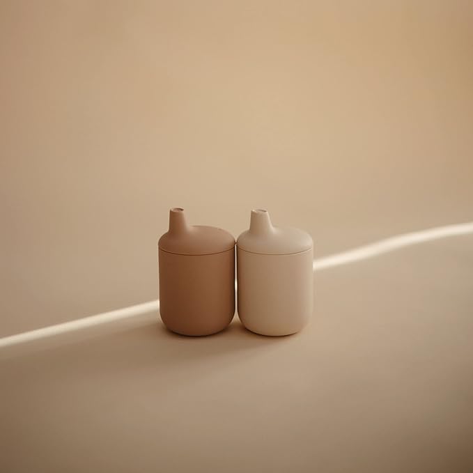 mushie 100% Silicone Baby Sippy Cup | 6 Months+ (Natural)