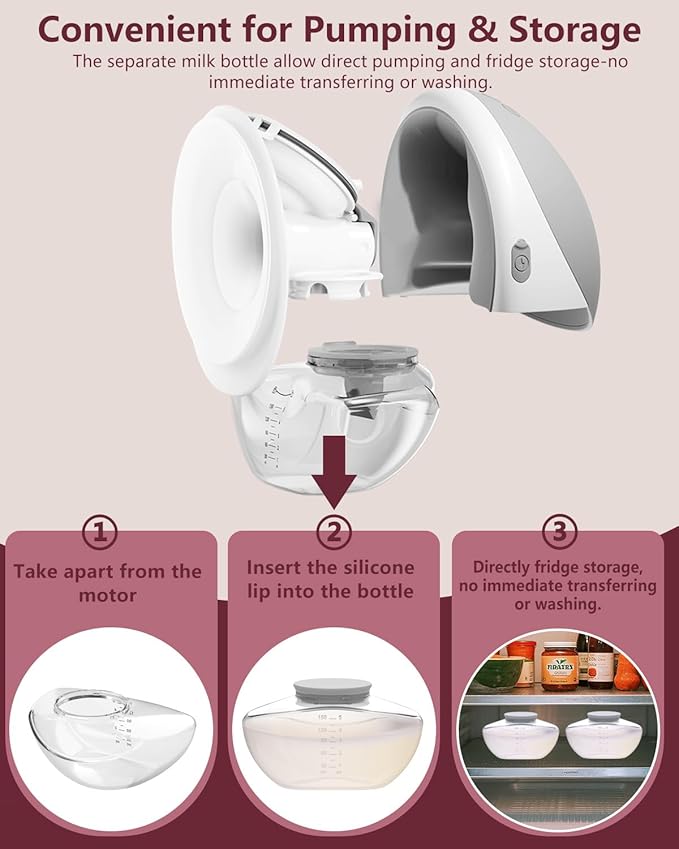 2pcs Breastmilk Container Compatible with Upgraded Mobile Flow | Upgraded M9, M9 Breast Milk Storage Bottle with Silicone Lip, BPA Free, Leak-Proof, Not Original Parts, 2packs Gray Collector