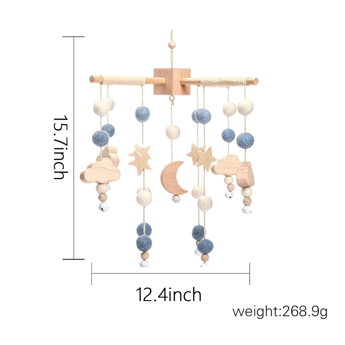 Baby Mobile for Crib | Baby Crib Nursery Mobile Star Moon for Baby Boys and Girls | Boho Nursery Decor | Baby Shower Set for Infant Bedroom Hanging Decoration Toy