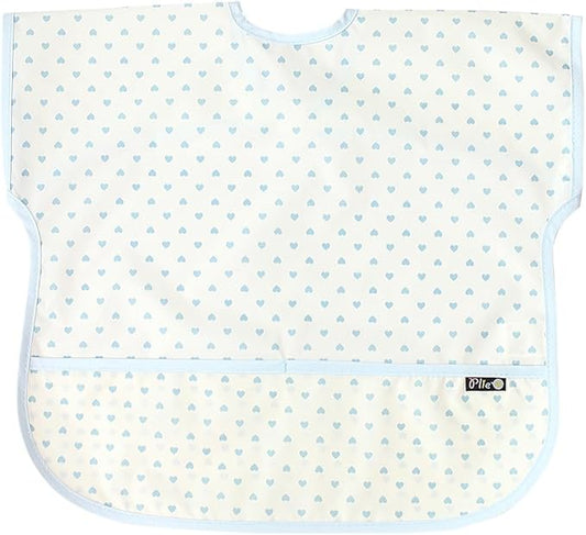 Short Sleeve Waterproof Bib for Toddlers – Feeding Apron for Mealtime, Daycare, Self-Feeding & Messy Play, Baby Bib