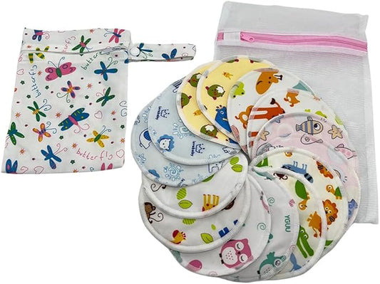 Reusable Nursing Pads 14 Pack,Washable Breast Pads Breastfeeding Essentials,Newborn Necessities for Baby Boys and Girls,Postpartum Essentials for Mom,Super Soft & Absorbent