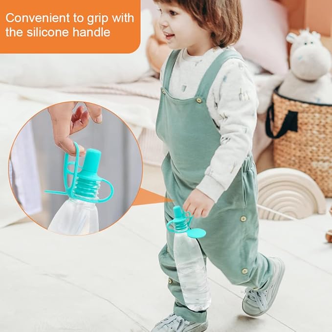 Morlike Living Water Bottle Spout Adapter, Silicone Baby Water Bottle Adapter for Toddlers, Protects Kids Mouth - No Spill & BPA Free (Mix - 4 Pack)