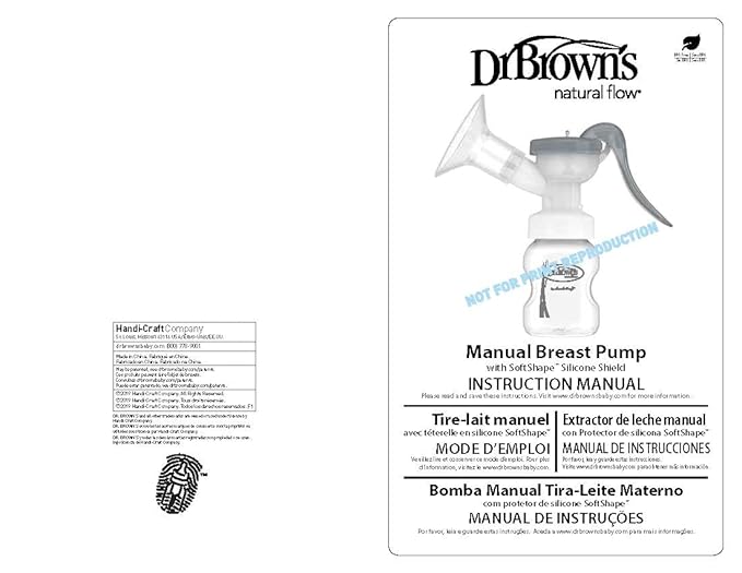 Dr. Brown's Manual Breast Pump with SoftShape 100% Silicone Shield (B,25mm flange) & Anti-Colic Options+ Wide-Neck Baby Bottle 5 oz/150 mL,with Level 1 Slow Flow Nipple