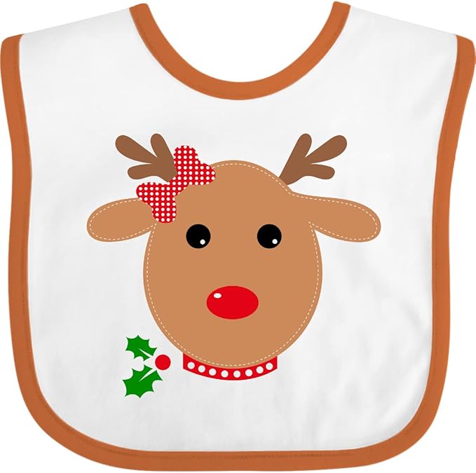 inktastic Girl Reindeer Baby Bib