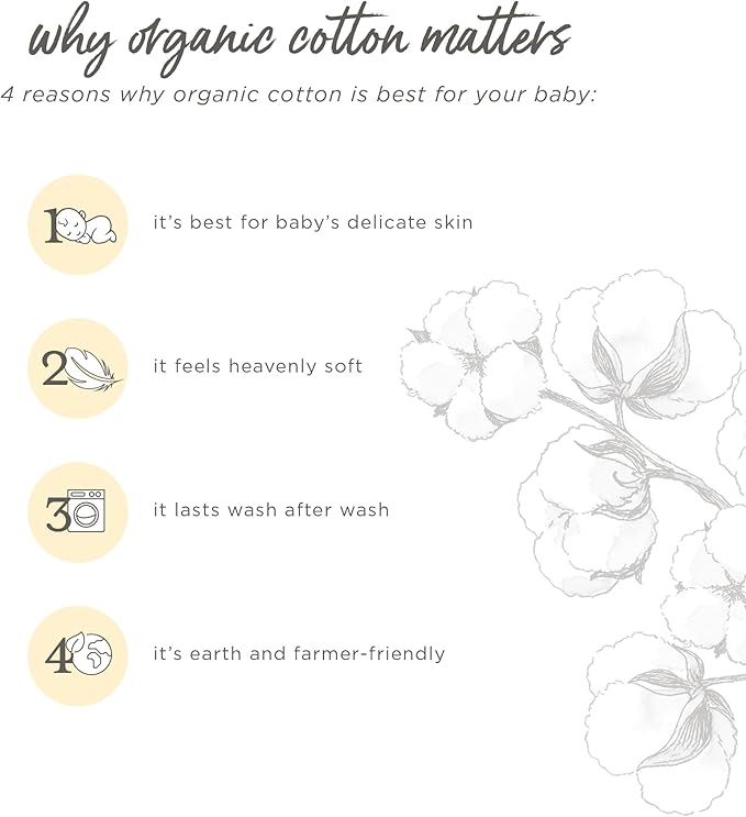 Burt's Bees Baby Infant Washcloths, 100% Organic Cotton, Soft and Super Absorbent Knit Terry & Woven Terry Wash Cloth