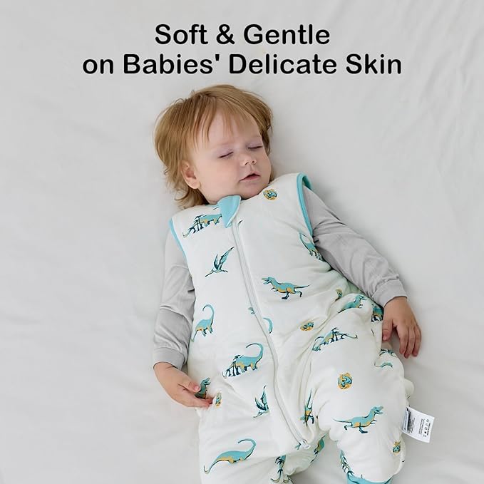 BubblePanda Rayon Made from Bamboo Toddler Sleep Sack with Feet 1.0 Tog Ultra Soft Toddler Sleeping Sack 3t-4t Sleep Bag Walker Quilted Wearable Blanket with Legs 2-Way Zipper Lightweight Extra Long
