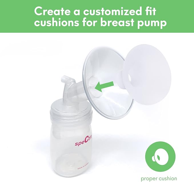 Mompmuri Breast Pump Cushion – L | Breast Pump Accessory, Sizing Insert for Flange Shields | Elastic Nipple Flange Inserts | Silicone Lacteck Pump Parts | Compatible with Flange Sizes 27-29mm (2 pc)