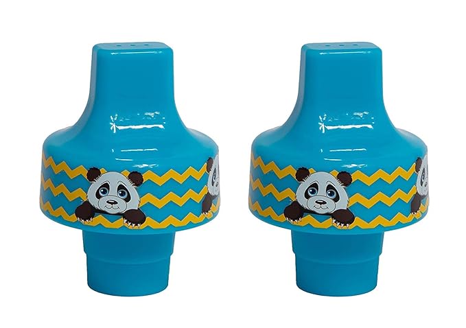 Refresh-a-Baby Bottle Top Spout Adapter – Reusable, Easily Convert Any Bottle into a Spill-Proof Sippy – Perfect for Travel & Everyday Use, BPA-Free, Dishwasher Safe - Pack of 2 (Panda)