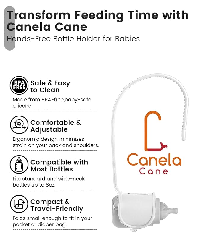 Adjustable Baby Bottle Support – Assist Feeding Tool for Parents, Non-Slip & Ergonomic Design, Fits Standard & Wide-Neck Bottles(White)