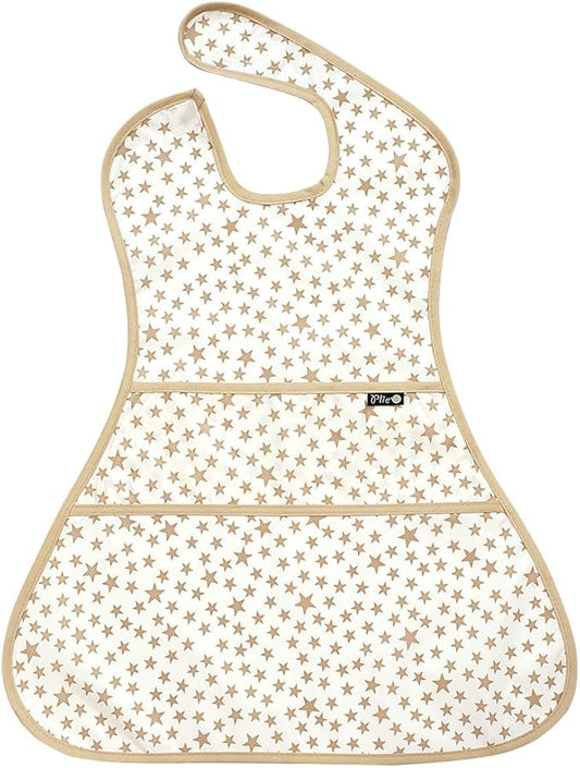 Full Coverage Waterproof Feeding Bib for Toddlers – Extra Long Apron Bib for Mealtime, Self-Feeding, BPA-Free