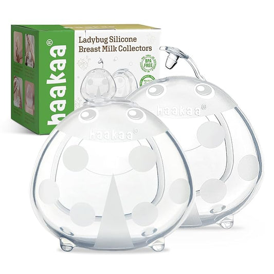 haakaa Ladybug Milk Collector Wearable Milk Collector Ladybug Breastmilk Collector Breastfeeding Milk Catchers Breast Milk Savers 2.5oz/75ml 2 PCS
