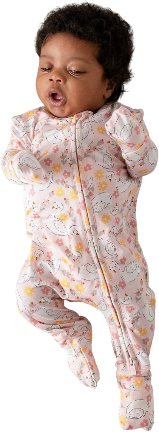 Posh Peanut Convertible Baby Sleepers - Girls Footless Baby Pajamas with 2 Way Zipper for Easy Diaper Changes