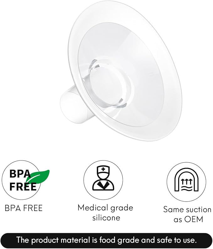 2 Count of 18mm Breast Pump Flanges Compatible with Medela/Lansinoh ComfortFit, Replace Medela PersonalFit Breast Shields, Accessories for Pump in Style Symphony Swing Harmony Freestyle Pump Parts
