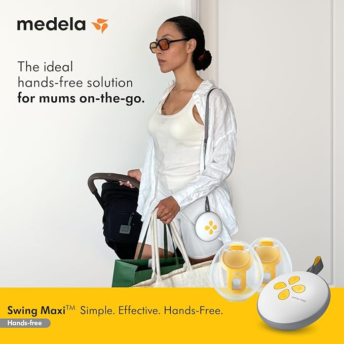 Medela Swing Maxi Hands-Free Double Electric Breast Pump, Easy and Intuitive Design for On-The-Go, Compatible with Medela Family App