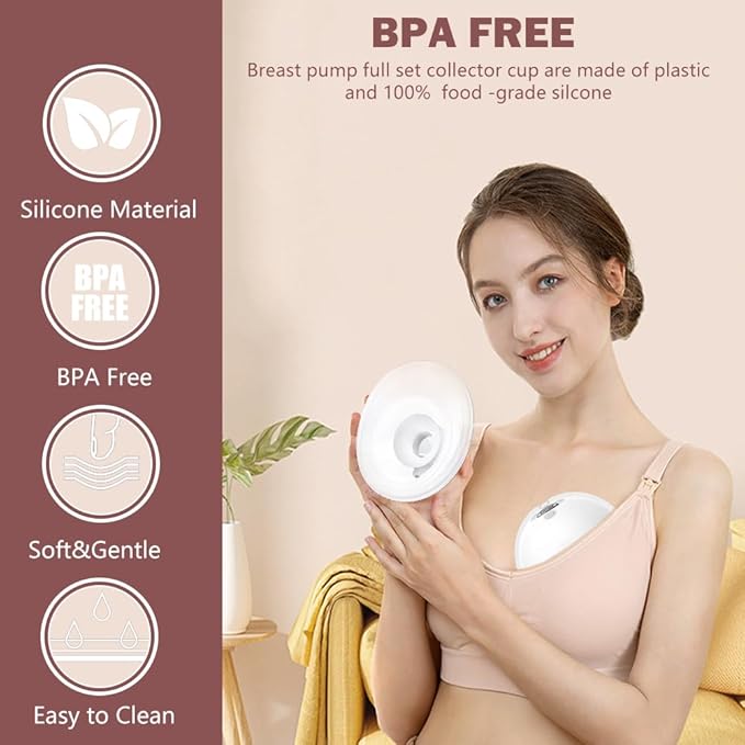 2pcs Double-Sealed Flange 24mm Compatible with Momcozy M5 Breast Pump, 24mm Flange M5 Breast Pump Replacement Accessories,Not for Others