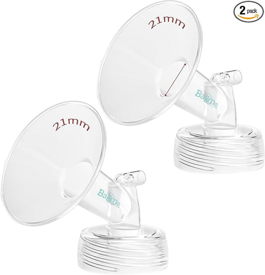 21MM Wide-Mouth Flange Spectra Replacement Pump Parts for S1 S2 - Exact Fit Medical Grade Flanges Breast Pump Parts - BPA Free Spectra Pump Parts - Perfect for Travel & Working Moms (2-Pack)